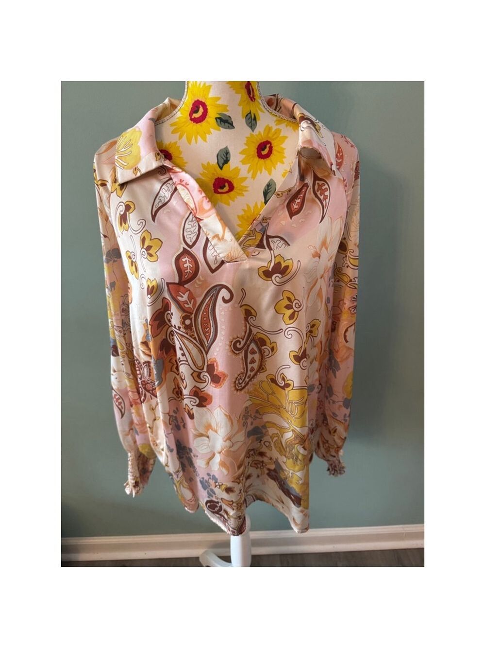 Women's Prettywear Blouse, L, Pink Orange